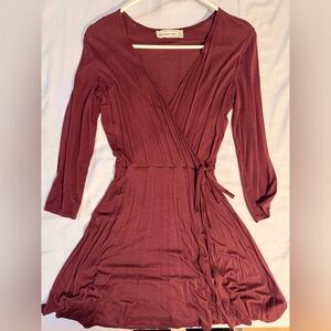Abercrombie Burgundy Wrap Dress